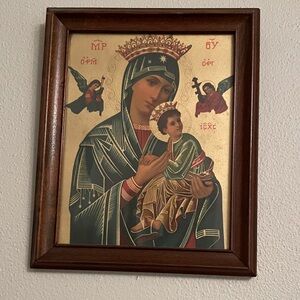 Framed Picture of OUR LADY OF PERPETUAL HELP Blessed Virgin Mary Wall Hanging